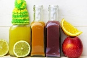 Fruit juice concentrate in glass jars