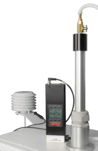 FP-25 connected to a particulate monitoring air quality sampler for flow audit