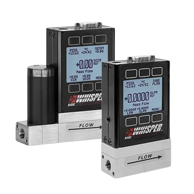 Low pressure drop Whisper mass flow controllers and mass flow meters from Alicat Scientific