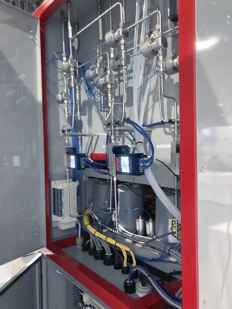 Alicat mass flow controllers inside of a Ludlow test stand.