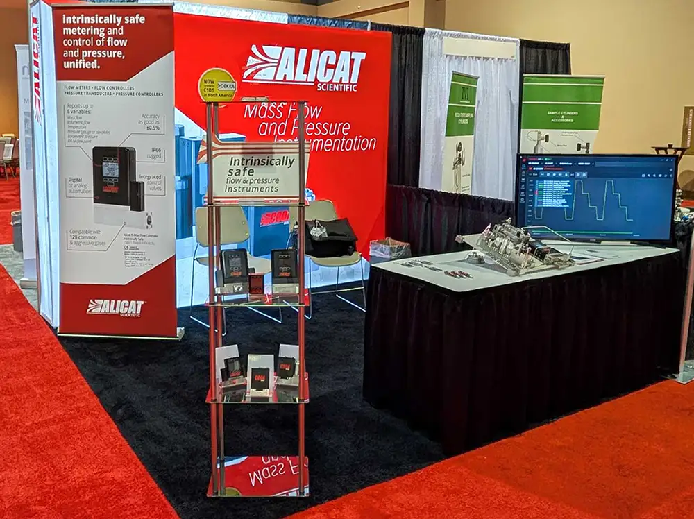 The Alicat booth at the 2025 Analyzer Technical Conference