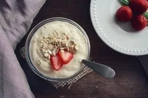 Photo of a bowl of yogurt
