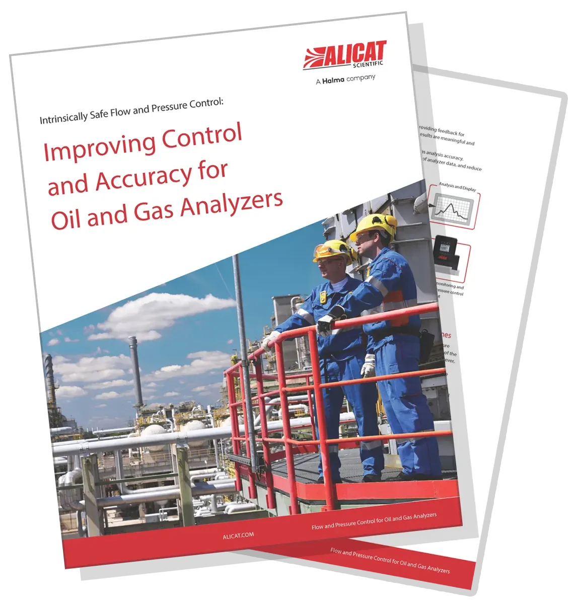 Pages from the whitepaper titled Improving Control and Accuracy for Oil and Gas Analyzers