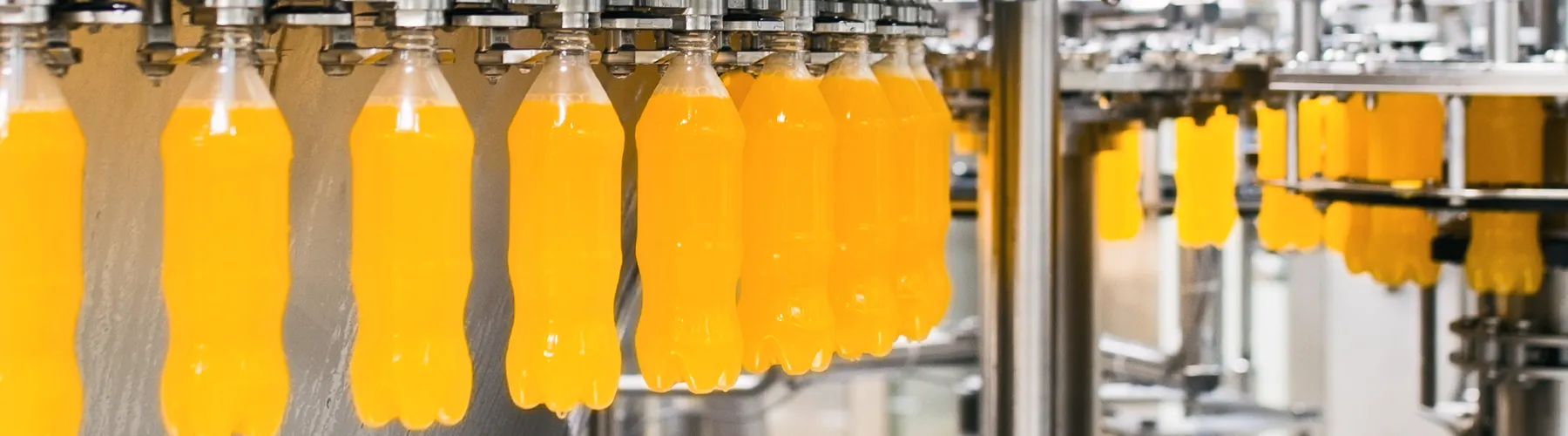 Photo of a beverage bottling line