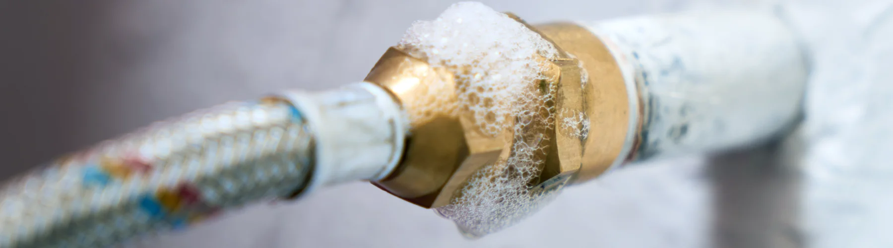 Photo of soap bubble leak test