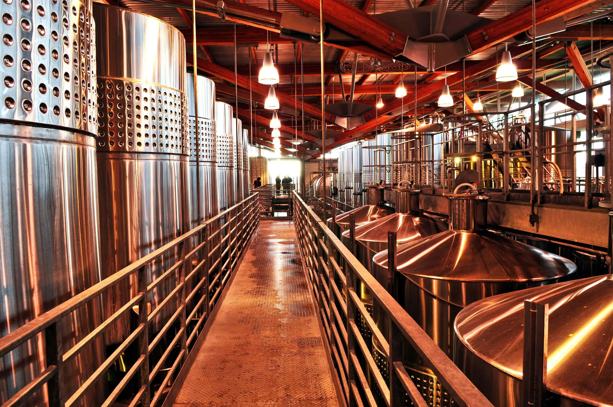 Photo of the inside of a brewery