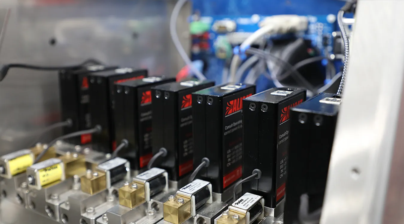 Internal photo of a FusionFlow gas mixer