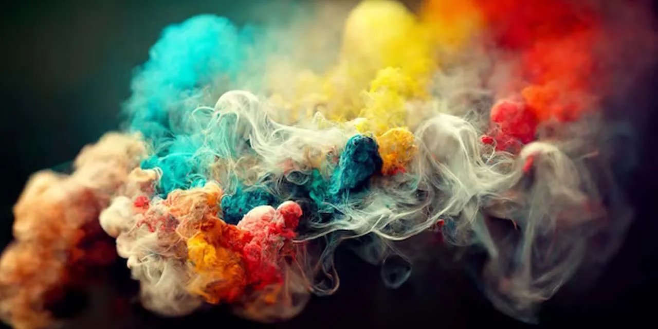 Foto einer Wolke aus verschiedenen Gasen, die sich vermischen