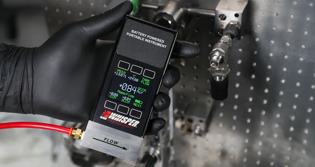 Independent verification with an Alicat Whisper meter