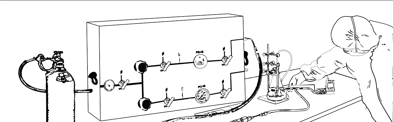 Illustration of a Space Valves test stand