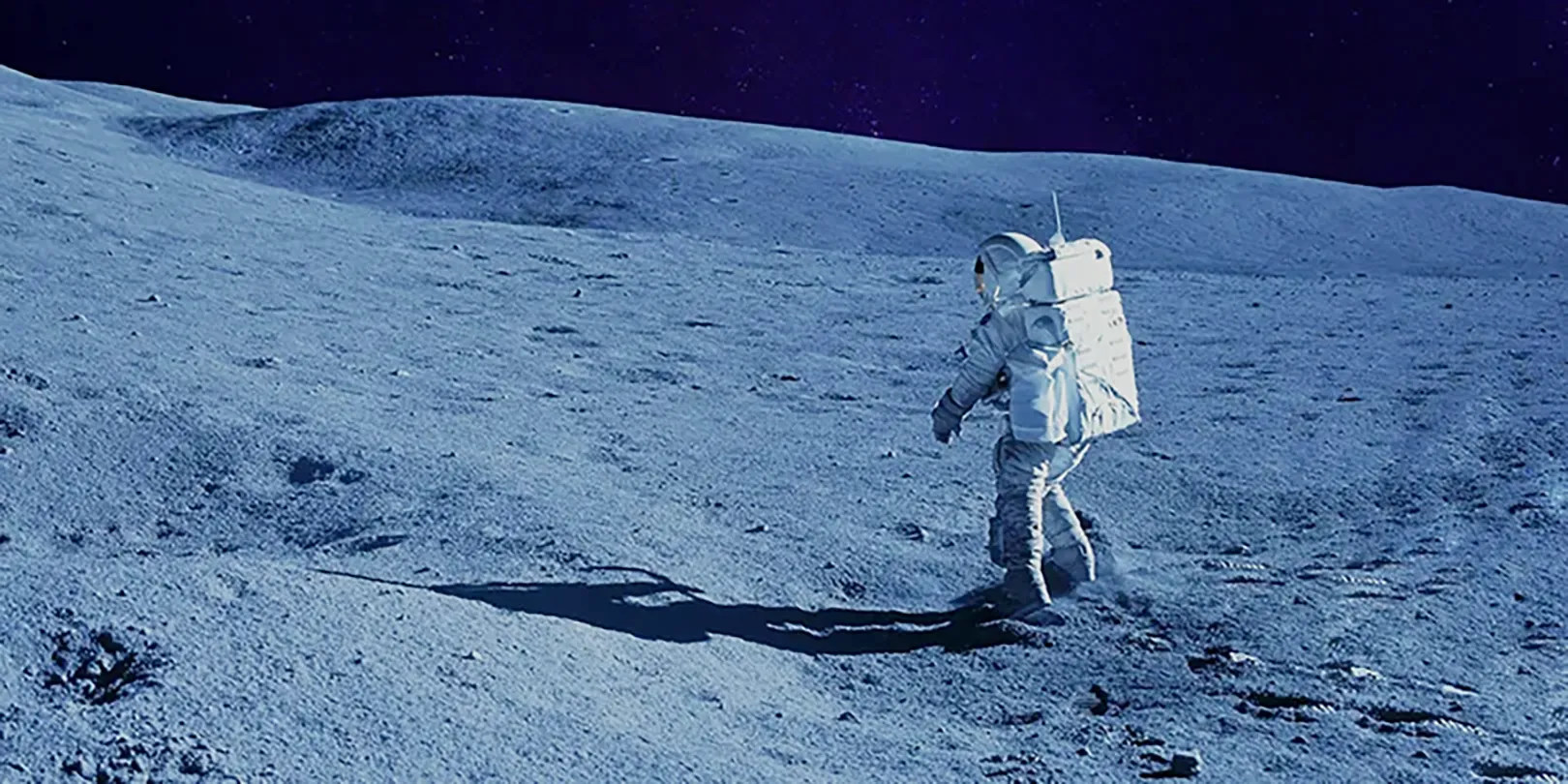 Photo of an astronaut on a spacewalk on the moon